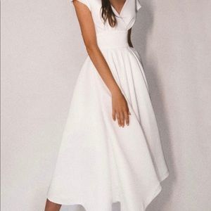 Elegant White Midi Dress